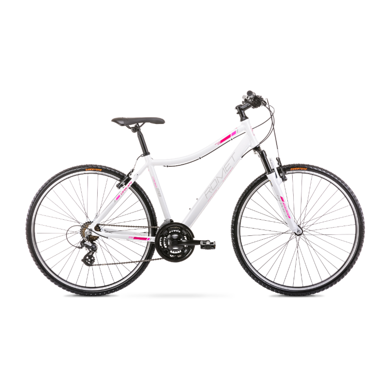 Rower Crossowy Romet Orkan D 2020 Damski biało - różowy