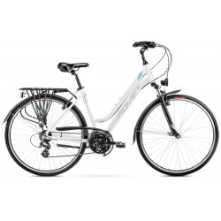 Rower Trekkingowy Romet Gazela 1 2021 Biały - Różowy