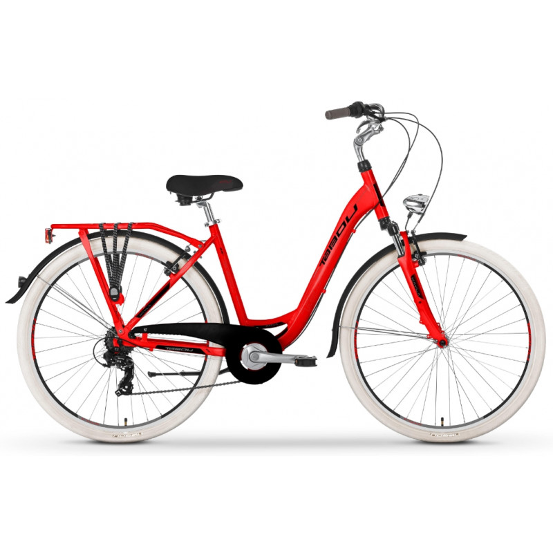 Rower miejski damski TABOU KAYLA czerwony / czarny 2024
