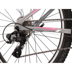 Kross Lea Jr 2.0 2021 Srebrny - Różowy - Biały Mat Rower Młodzieżowy 24"