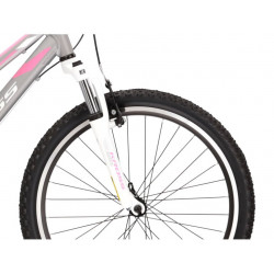Kross Lea Jr 2.0 2021 Srebrny - Różowy - Biały Mat Rower Młodzieżowy 24"
