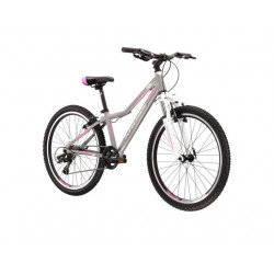 Kross Lea Jr 2.0 2021 Srebrny - Różowy - Biały Mat Rower Młodzieżowy 24"