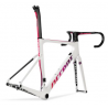 Rama szosowa ACCENT Cyclone Carbon Disc biały / różowy  (rama, widelec, kierownica, stery, wspornik siodła)142x12mm 100x12mm