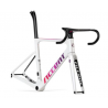 Rama szosowa ACCENT Cyclone Carbon Disc biały / różowy  (rama, widelec, kierownica, stery, wspornik siodła)142x12mm 100x12mm