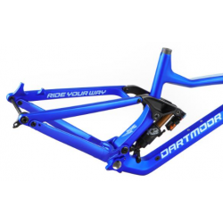 Rama DARTMOOR Thunderbird CF, karbonowa, z damperem Fox Float X2 Factory 205x65mm, Boost, kosmiczny / błękitny mat
