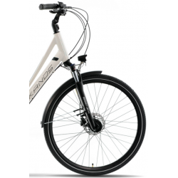 Rower trekkingowy KANDS 28 ELITE PRO ALIVIO V3 Damski biało-turkusowy 2023