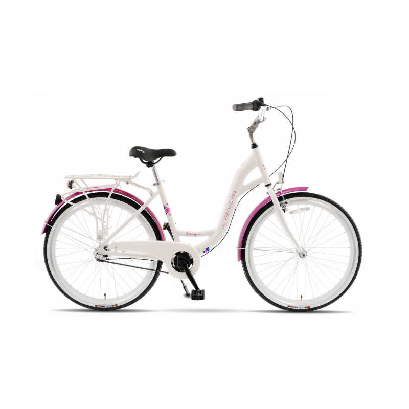 Rower miejski KANDS 26" ESCAPE biały / różowy połysk 2023
