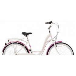 Rower miejski KANDS 26" ESCAPE biały / różowy połysk 2023