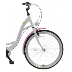 Rower miejski KANDS 26" GIULIA 3BN biały / różowy połysk 2024