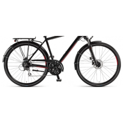 Rower trekkingowy WINORA Domingo 24Disc HIGH czarny / czerwony 2021