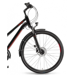 Rower trekkingowy WINORA Domingo 24Disc Mid czarny / czerwony 2021