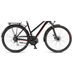 Rower trekkingowy WINORA Domingo 24Disc Mid czarny / czerwony 2021