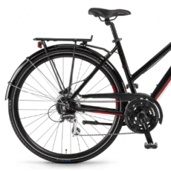 Rower trekkingowy WINORA Domingo 24Disc Mid czarny / czerwony 2021