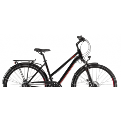 Rower trekkingowy WINORA Domingo 24Disc Mid czarny / czerwony 2021