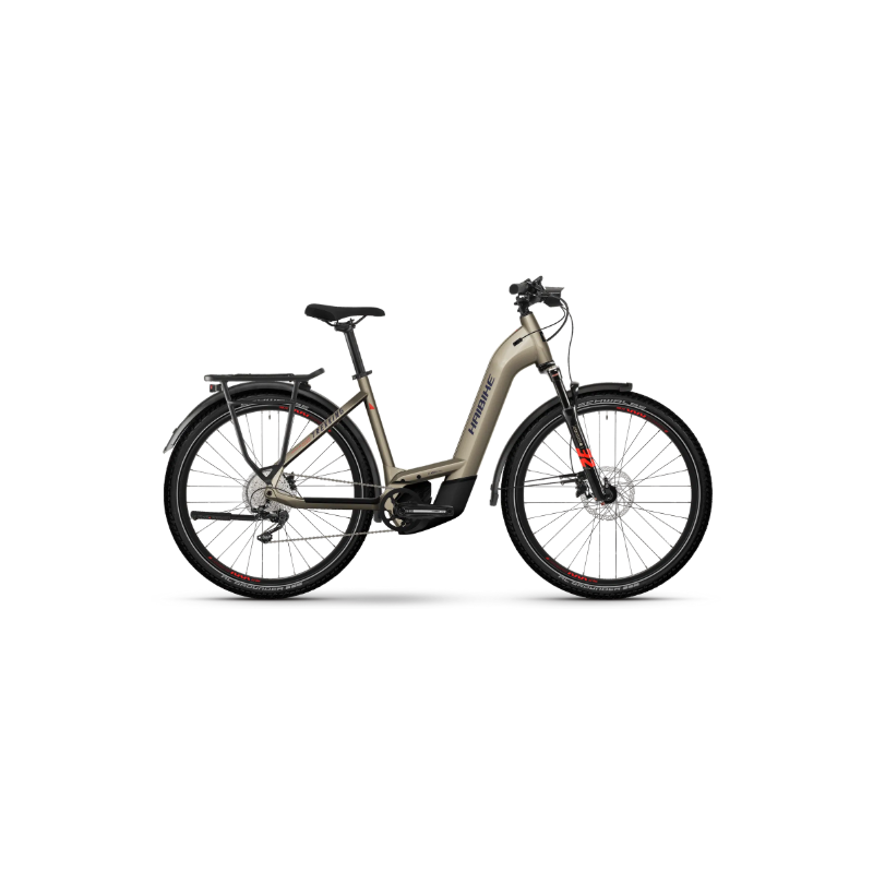 Rower elektryczny HAIBIKE Trekking 8 Low 750Wh kawowy / czerwony / niebieski połysk 2024