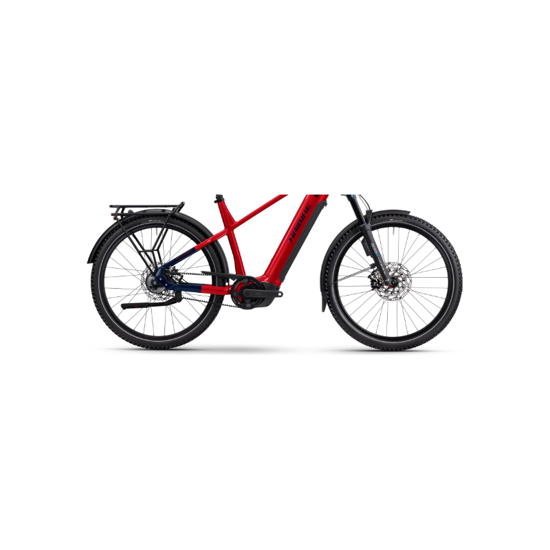 Large Red Handle Rower Rower elektryczny HAIBIKE Trekking 9 ABS High 800Wh dynamite red / blue ...