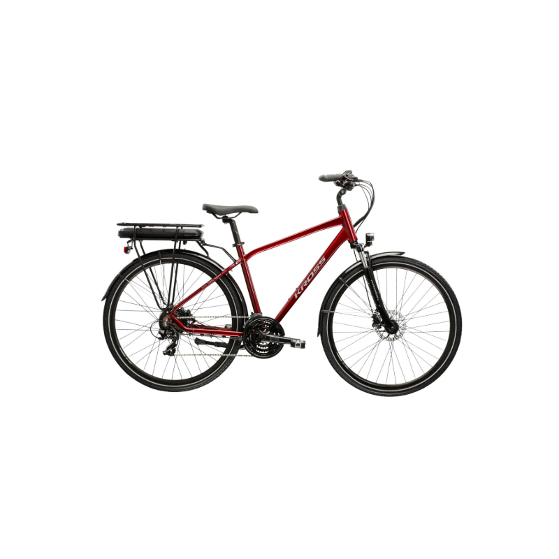 Rower elektryczny KROSS TRANS HYBRID EE rubinowy / szary połysk 2023