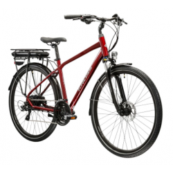 Rower elektryczny KROSS TRANS HYBRID 345 rubinowy / szary połysk 2023