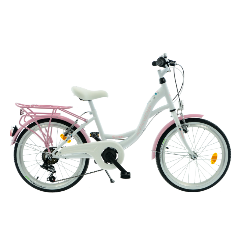 Rower dziecięcy KANDS DIANA 6 SPEED biały / różowy połysk