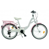 Rower dziecięcy KANDS DIANA 6 SPEED biały / różowy połysk