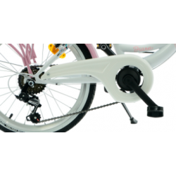 Rower dziecięcy KANDS DIANA 6 SPEED biały / różowy połysk