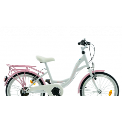 Rower dziecięcy KANDS DIANA 6 SPEED biały / różowy połysk