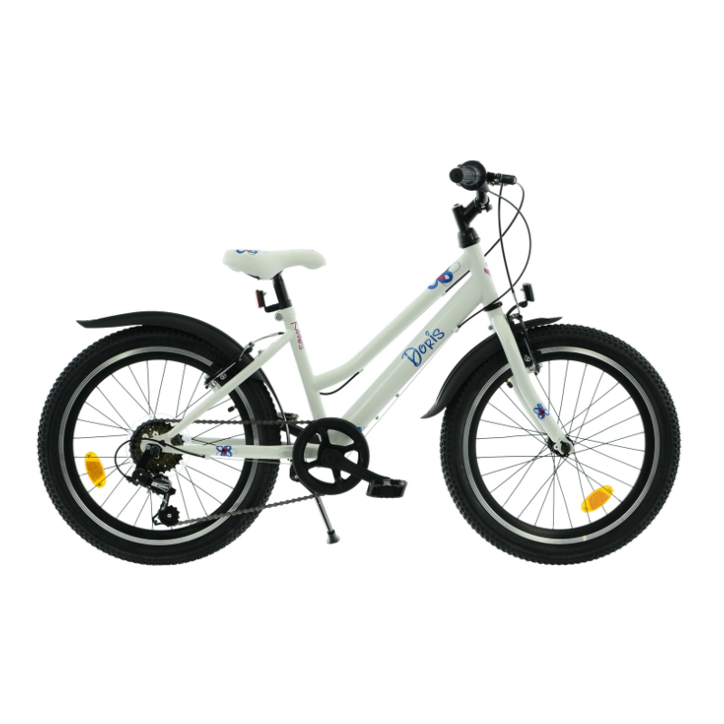 Rower dziecięcy KANDS DORIS biały / niebieski połysk 2024 (białe siodełko)