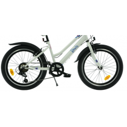 Rower dziecięcy KANDS DORIS biały / niebieski połysk 2024 (białe siodełko)