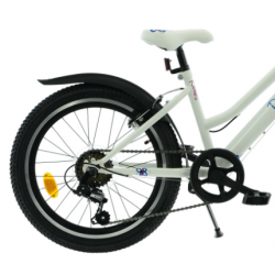 Rower dziecięcy KANDS DORIS biały / niebieski połysk 2024 (białe siodełko)
