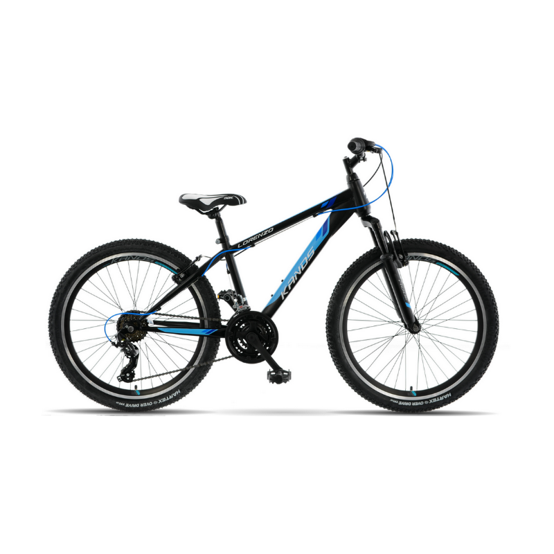 Rower młodzieżowy KANDS LORENZO czarny / niebieski mat 2023