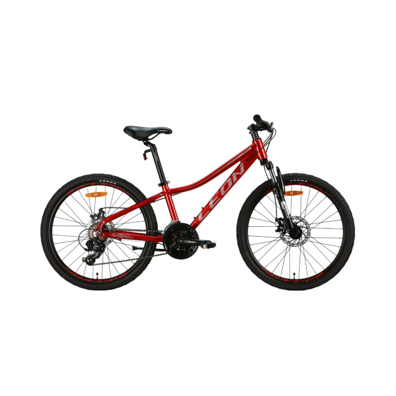 Rower młodzieżowy 24 Leon JUNIOR AM DD czerwony / szary 2025