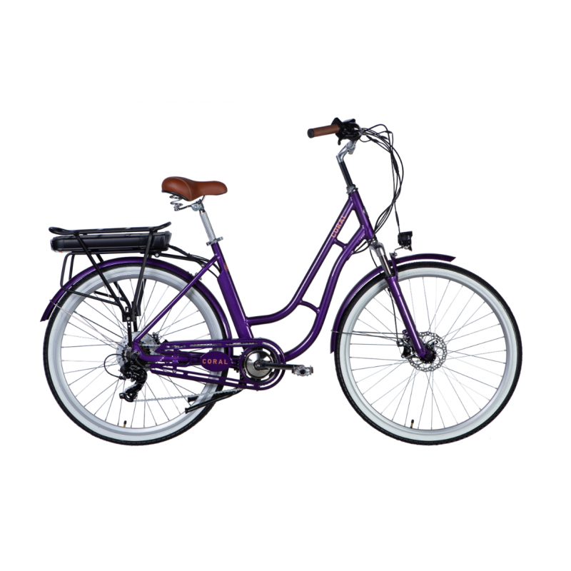 Rower elektryczny 28 Dorozhnik CORAL DD 48V 12,5Ah 250W fioletowy 2025